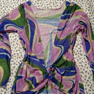 Urban Outfitters Multicolor Swirl Blouse